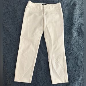 CYNTHIA ROWLEY White Linen Ankle Pants